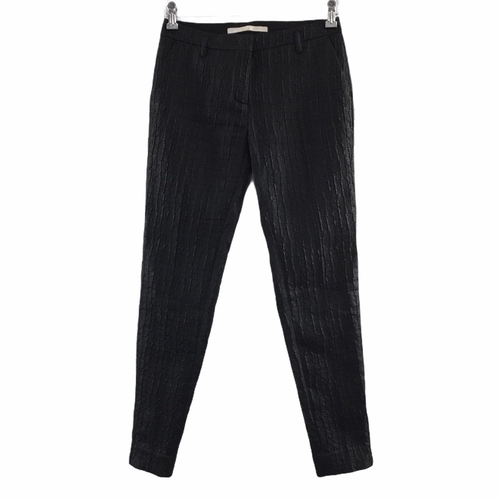 Schumacher Black Textured‎ Skinny Pants Ankle Zip